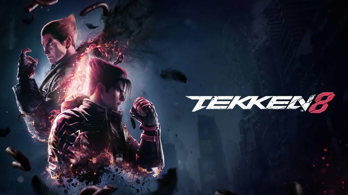 imagem de Tekken 8 colocando duelistas antagonizando, com título em branco e vermelho